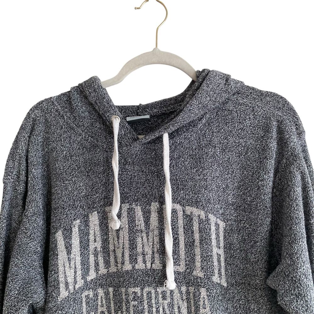 MV Sports Mammoth Gray White Terrycloth Slim Lightweight Hoodie Size Medium - Picture 5 of 16